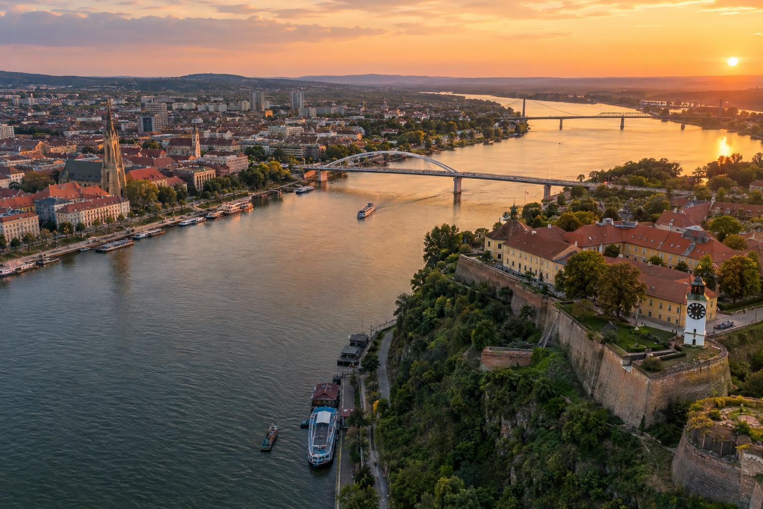 The city of Novi Sad on the Danube